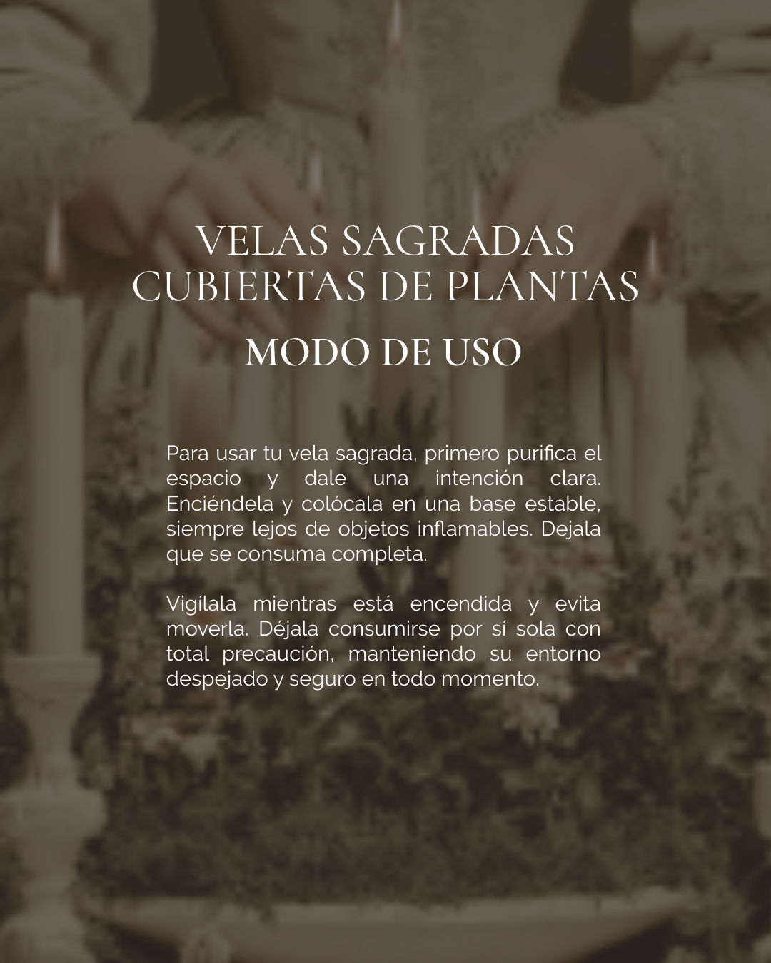 VELAS SAGRADAS DE ARMONÍA CUBIERTAS DE PALO SANTO PARA INTENCIONAR