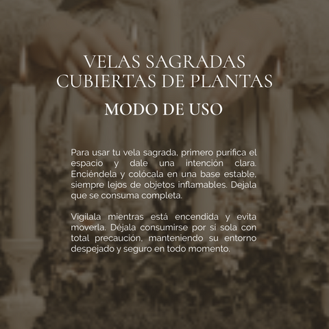 VELAS SAGRADAS DE LIMPIEZA CUBIERTAS DE PLANTAS DEPURATIVAS PARA INTENCIONAR