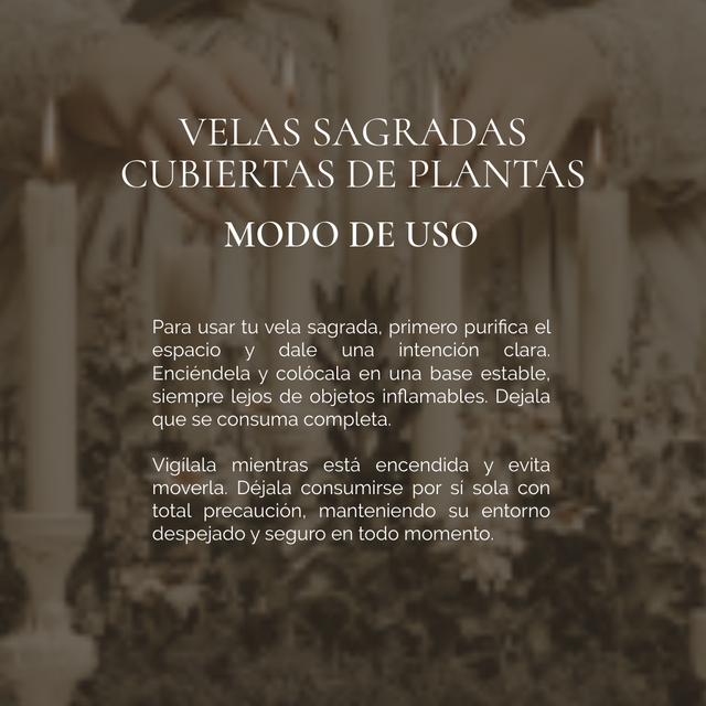 VELAS SAGRADAS DE ARMONÍA CUBIERTAS DE PALO SANTO PARA INTENCIONAR
